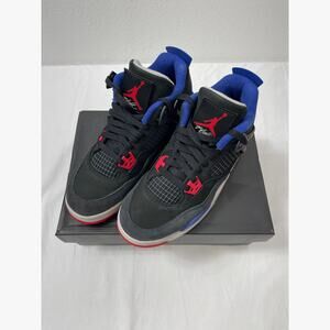 Air Jordan 4 Retro OG (GS) Rare Air - Size 6.5Y - Black-Fire Red-Deep Royal Blue